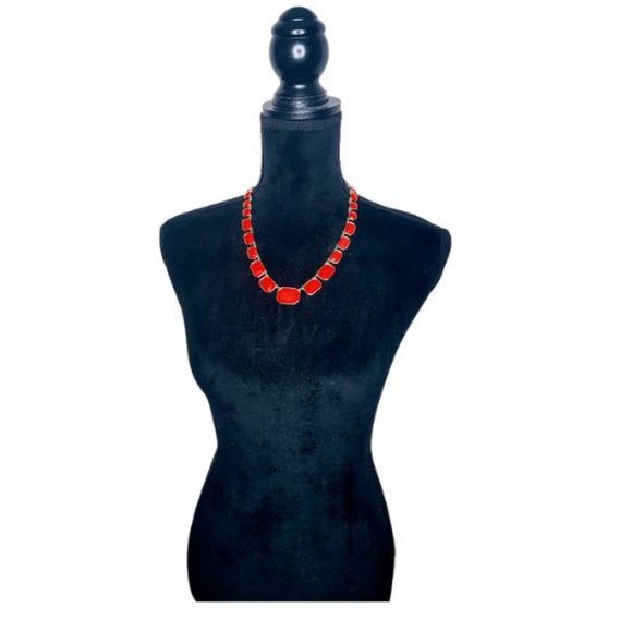 #J39 Red Choker Fashion Necklace - Picture 1 of 10
